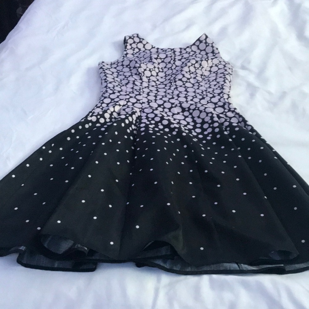 Dress Black w/Lavender Bubbles, Size 6